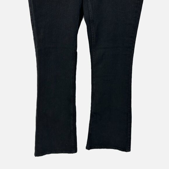 ASOS Pieces Peggy High Waist Flare Jeans Womens XL Black Stretch Preppy City NWT - Picture 3 of 12